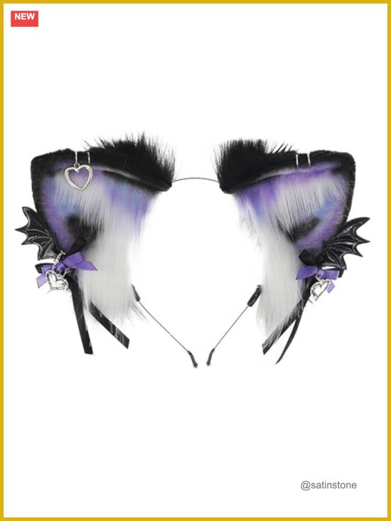 Furry Cat Ear Headband Cosplay Hair Accessory Handmade Faux Fur main image 4